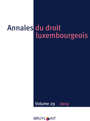 cover image of Annales du droit luxembourgeois – Volume 29 – 2019